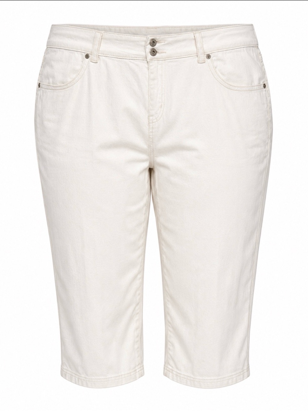 Levi’s Plus Size 22 White Denim Capris Cropped Jeans Stretch Mid Rise